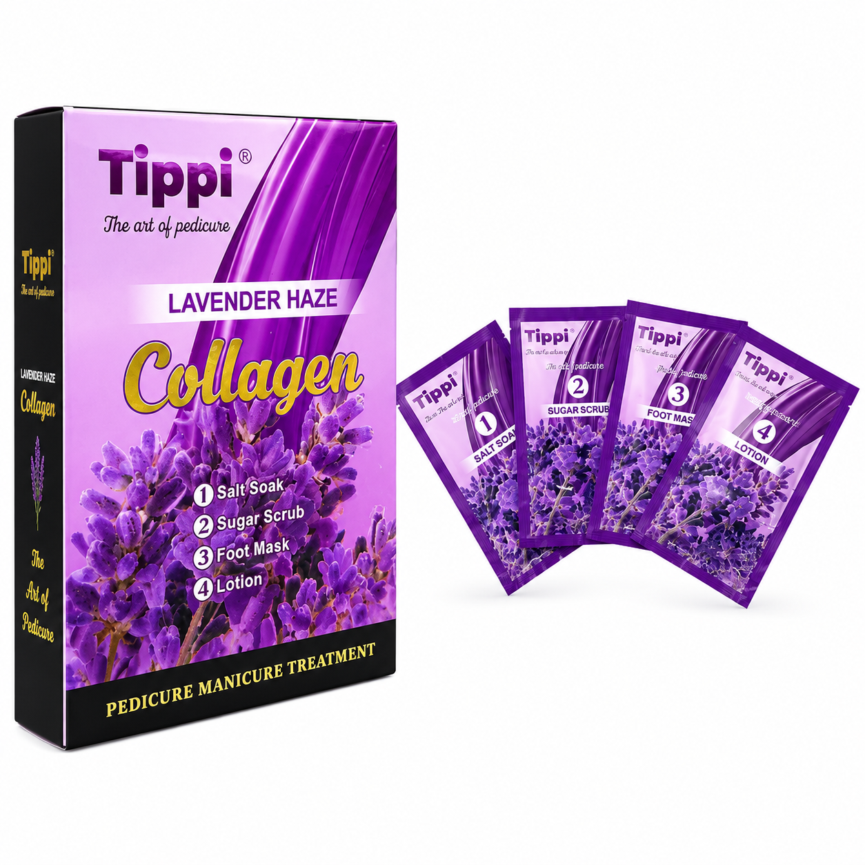 Tippi Collagen Pedi in a Box 4in1 - (Case 50 pcs) Combo 6 Case