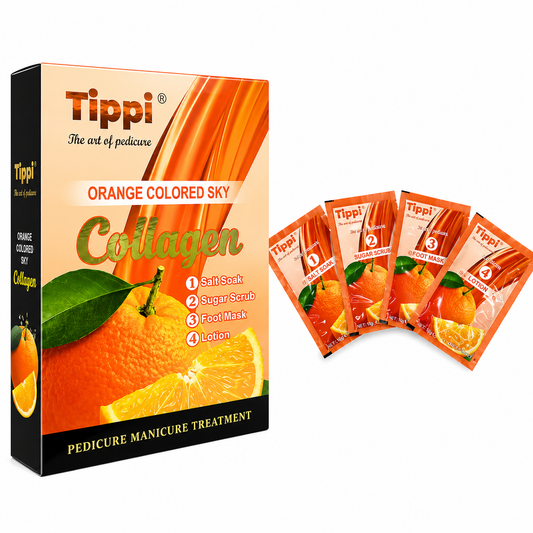 Tippi Collagen Pedi in a Box 4in1 - Orange Colored Sky (Case 50 pcs)