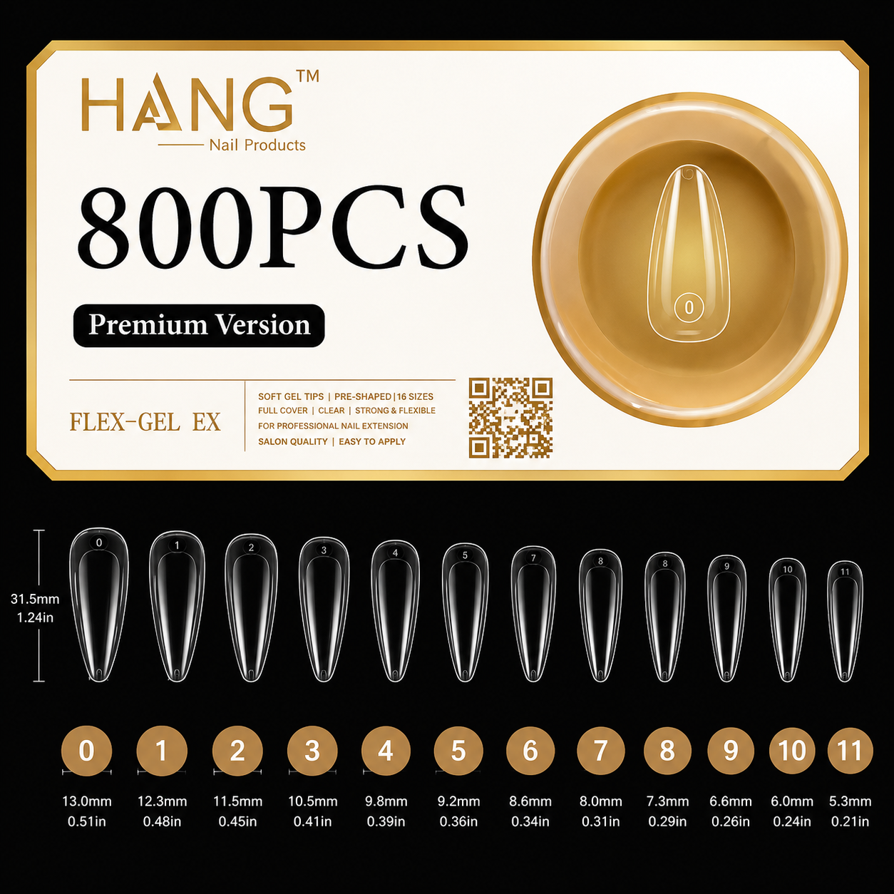HANG TIP FLEX-GEL EX™ ALMOND – Gel-X Nail Extension Tips