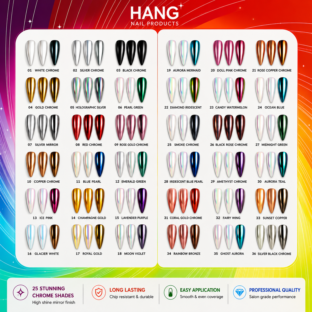 Hang Chrome Collection 36 Colors