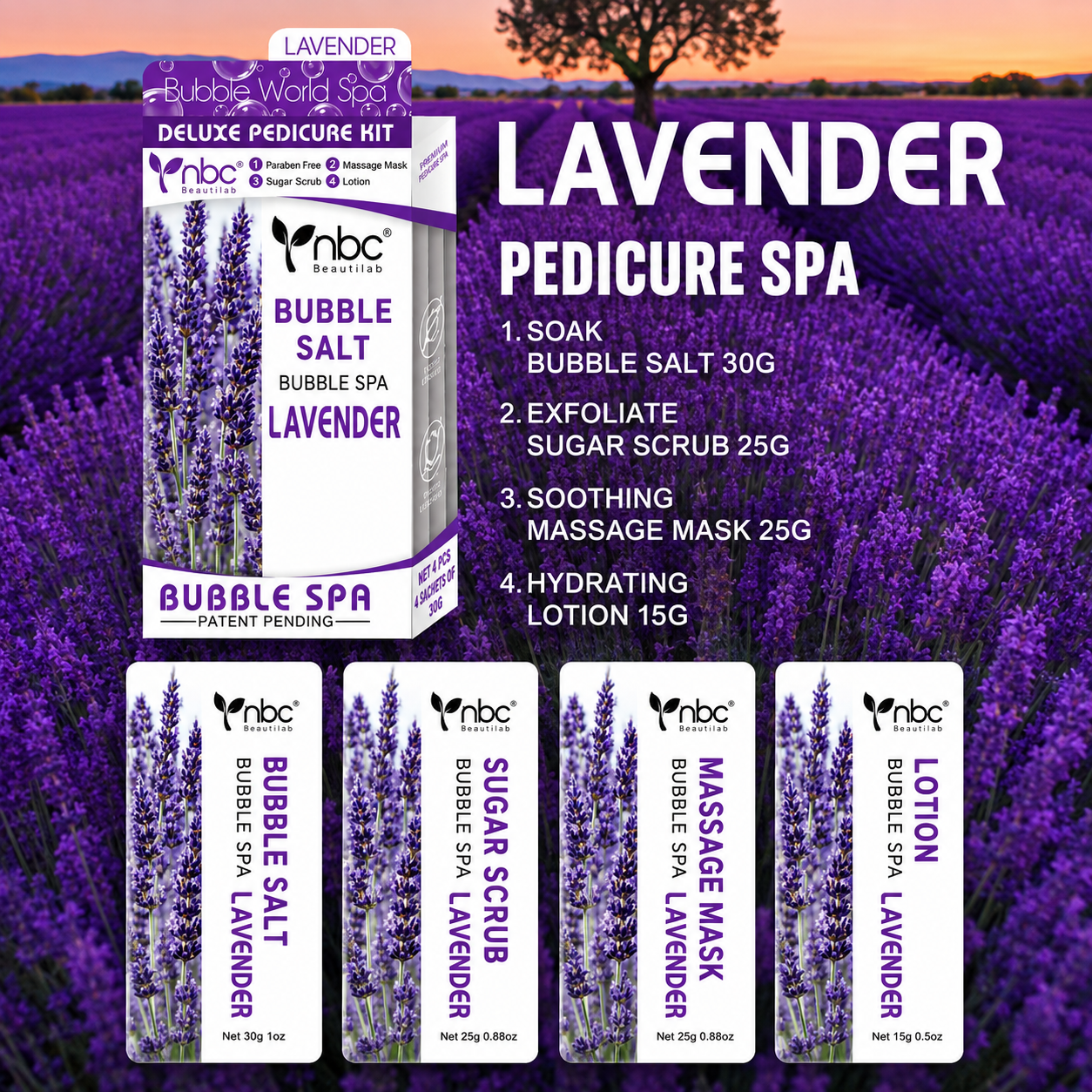 NBC Bubble Spa 4 Steps Lavender (Case 50 Set)