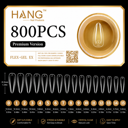 HANG TIP FLEX-GEL EX™ ROUND– Gel-X Nail Extension Tips
