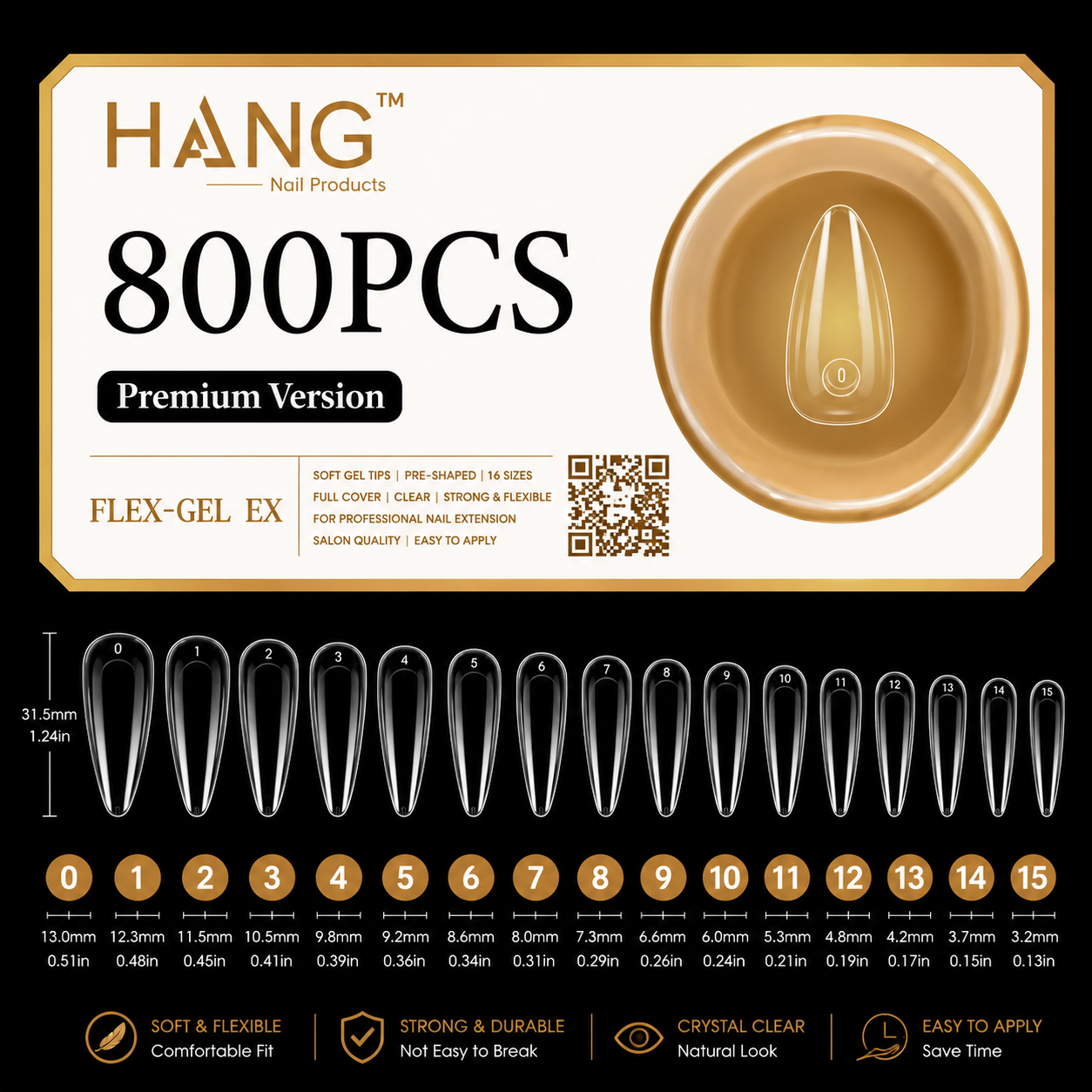 HANG TIP FLEX-GEL EX™ SQUARE – Gel-X Nail Extension Tips
