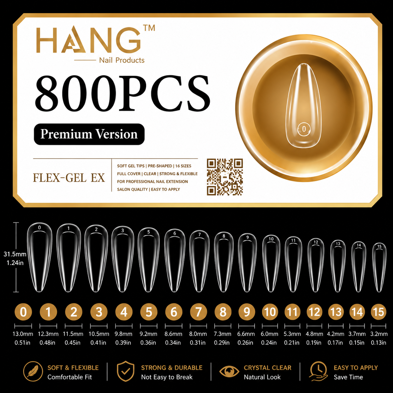 HANG TIP FLEX-GEL EX™ STILETTO– Gel-X Nail Extension Tips